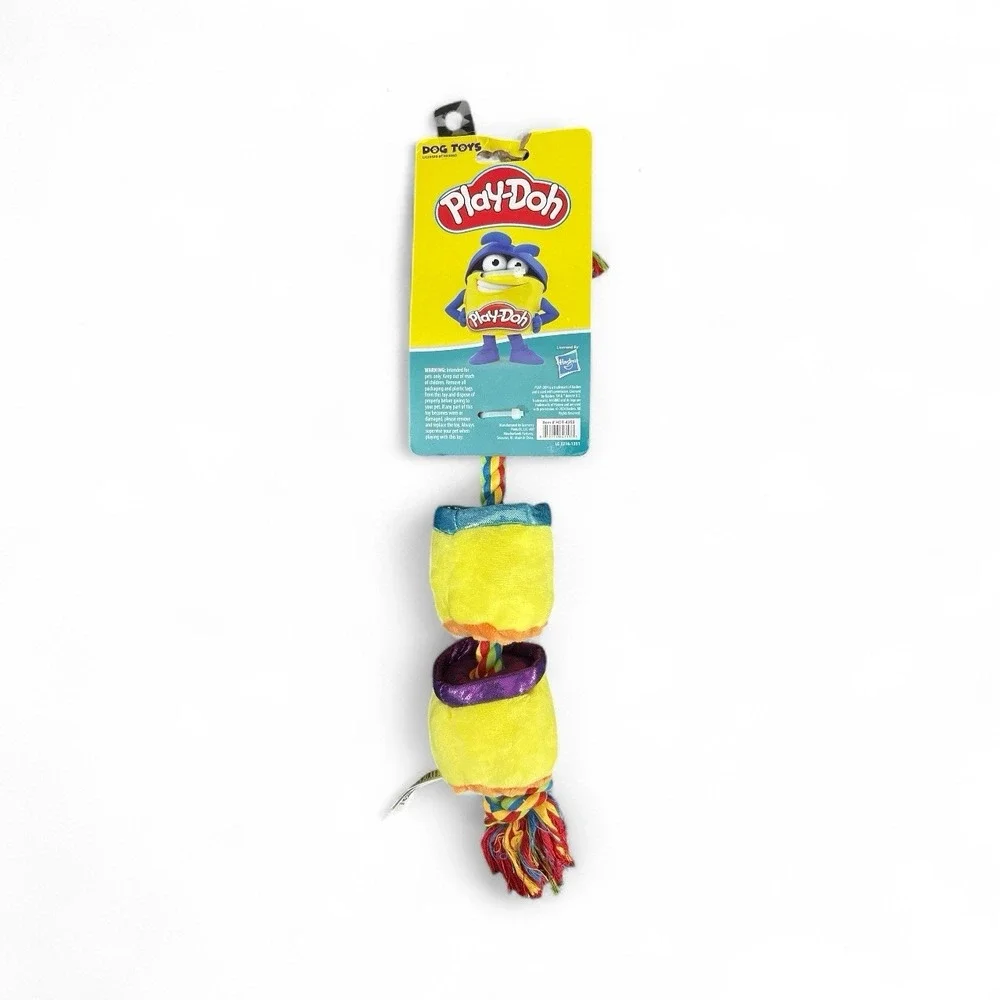 Hasbro Play-Doh Plush Rope Tug Dog Toy Squeak & Crinkle 18